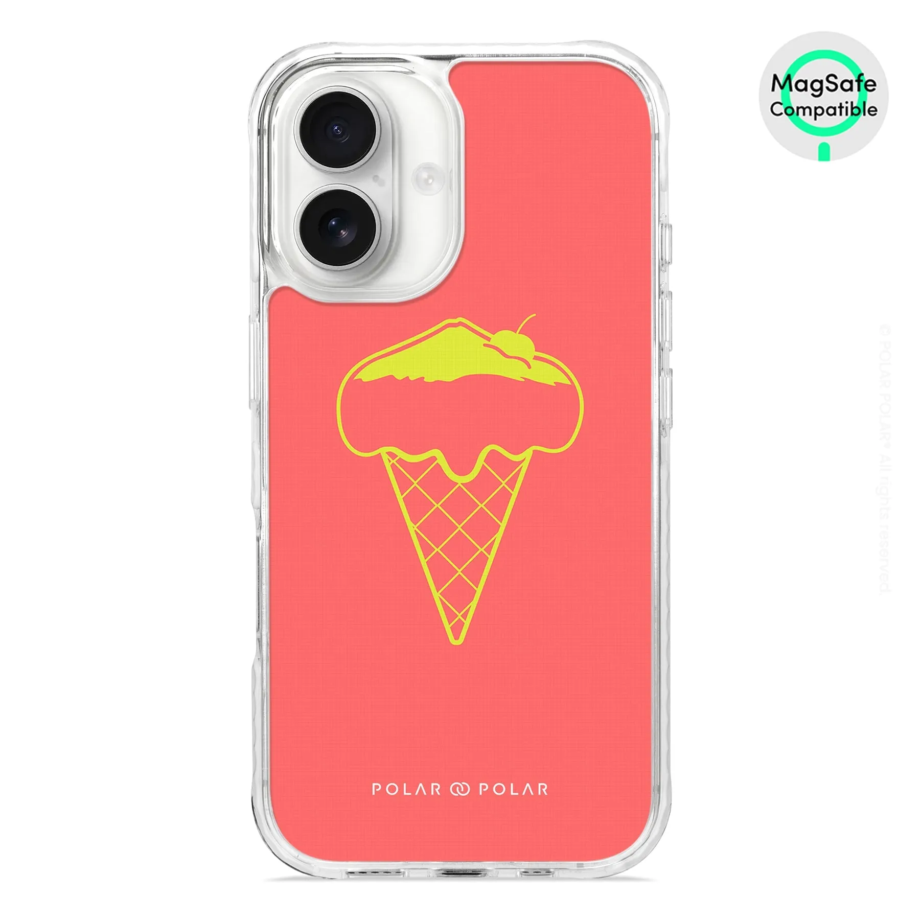 Fujisan Coral Ice Cream - iPhone 16 Clear Bumper MagSafe Case