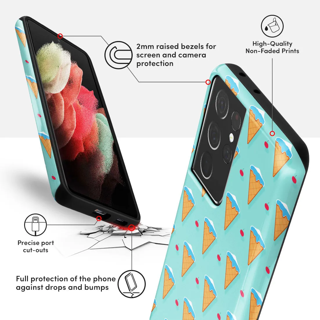 Fujisan Lake Blue Ice Cream Custom - Samsung Galaxy S21 Ultra 5G Case