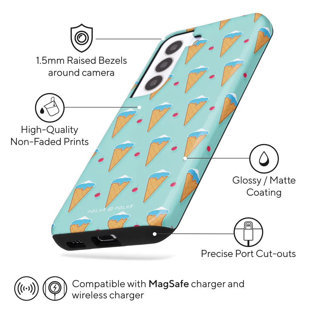 Fujisan Lake Blue Ice Cream Custom - Samsung Galaxy S22 5G Case