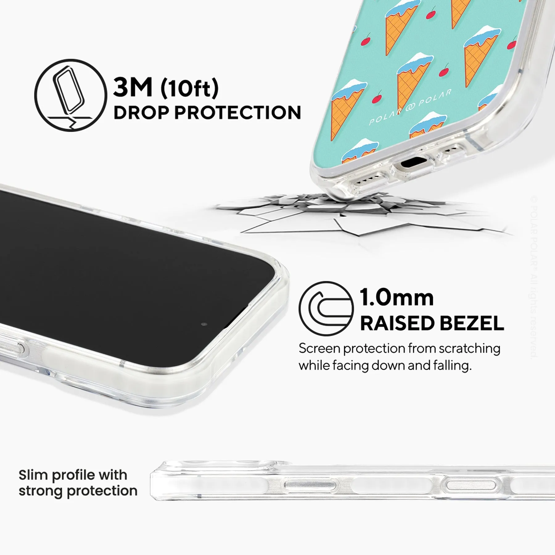 Fujisan Lake Blue Ice Cream - iPhone 16 Pro Max Clear Bumper MagSafe Case