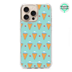 Fujisan Lake Blue Ice Cream - iPhone 16 Pro Max Clear Bumper MagSafe Case