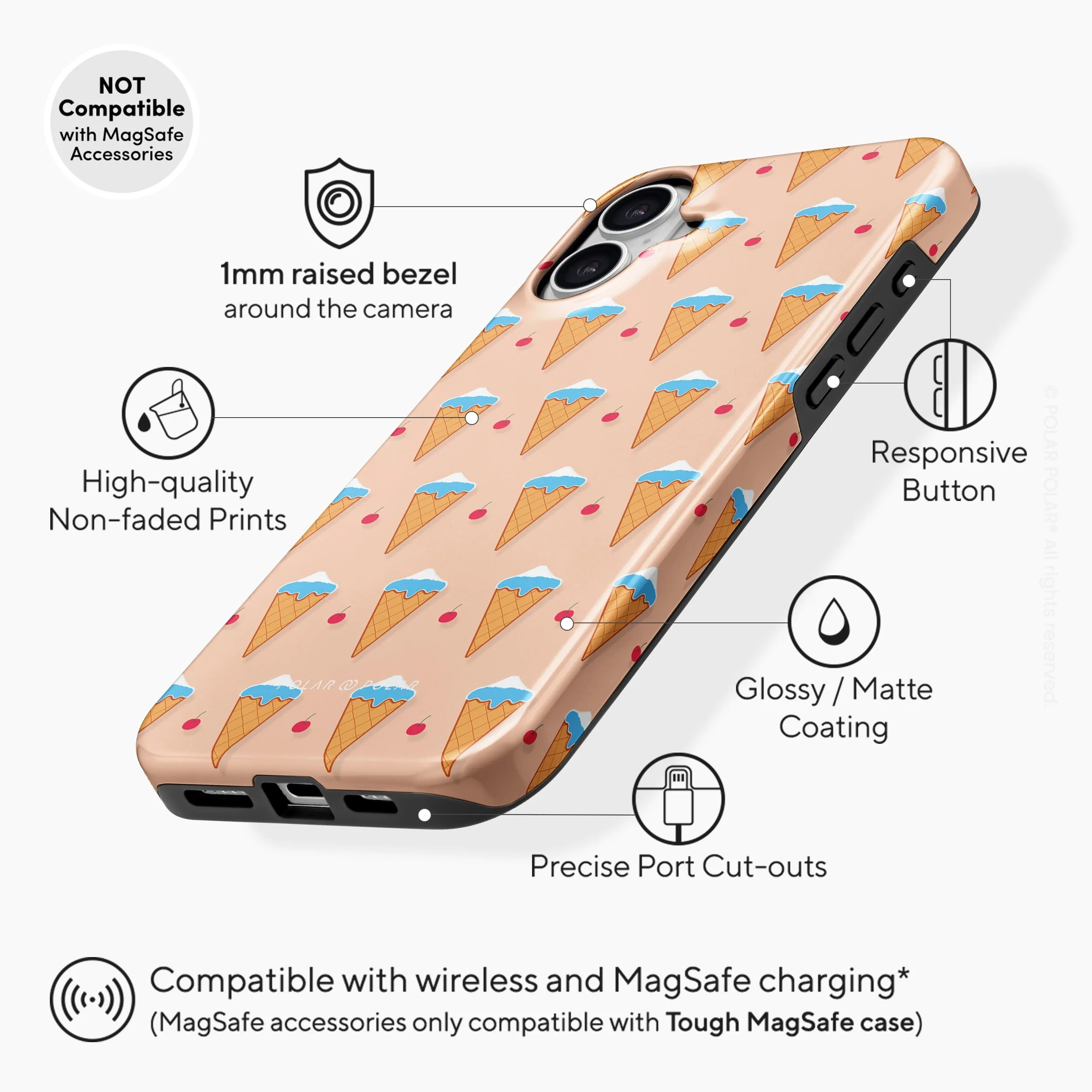 Fujisan Peach Ice Cream - iPhone 16 Plus Case