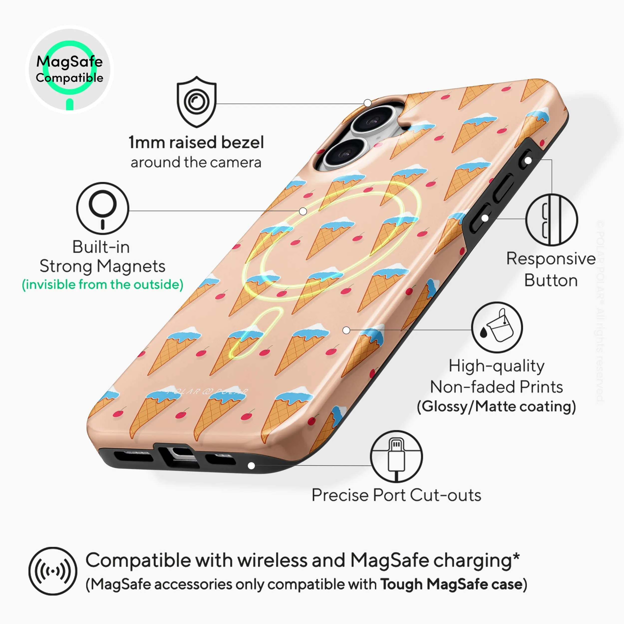 Fujisan Peach Ice Cream - iPhone 16 Plus Case