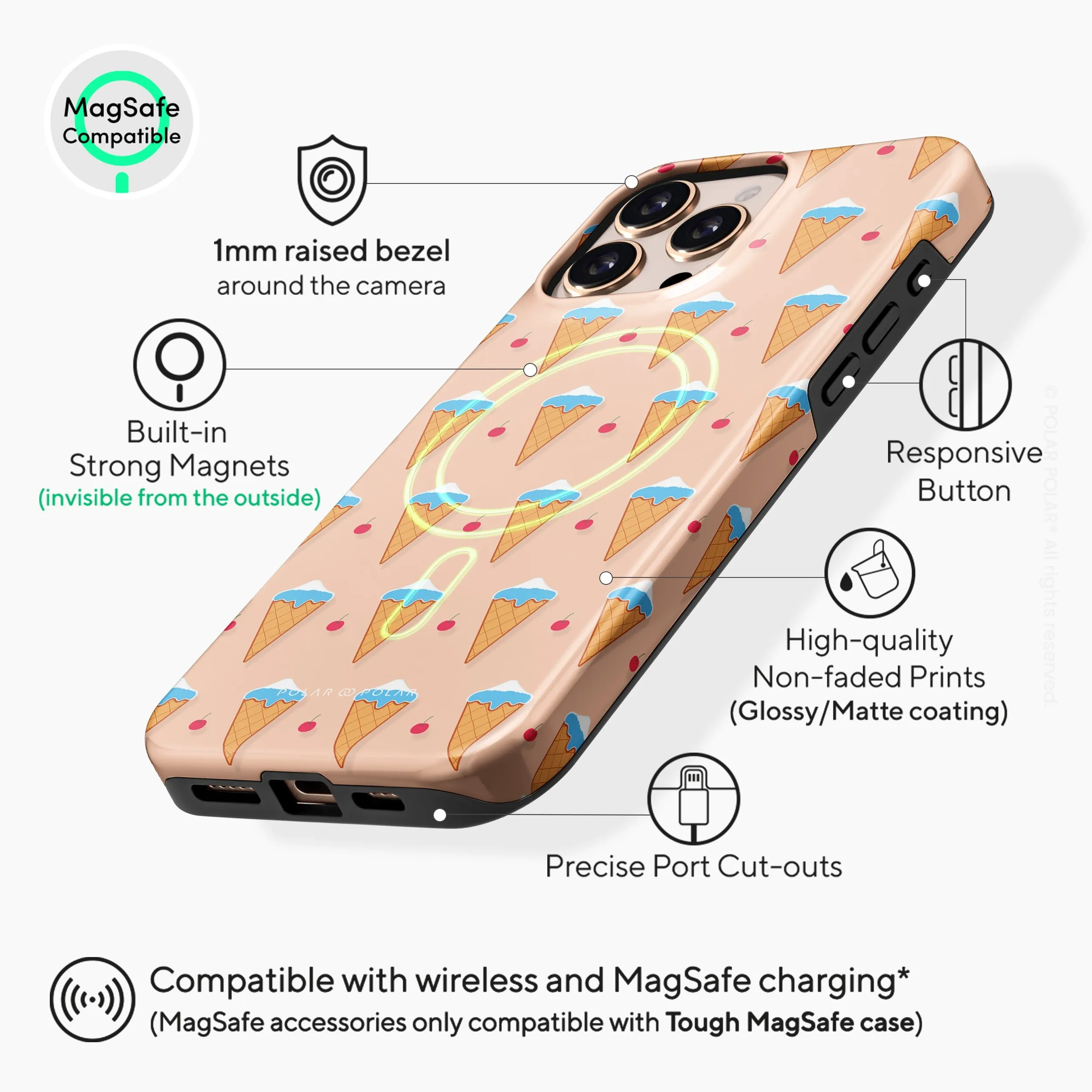 Fujisan Peach Ice Cream - iPhone 16 Pro Max Case