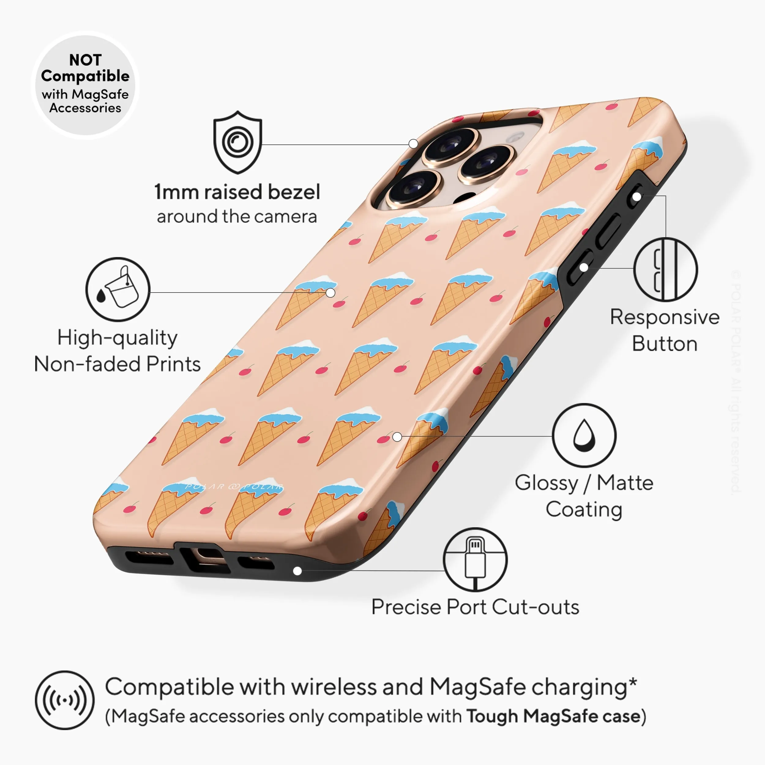 Fujisan Peach Ice Cream - iPhone 16 Pro Max Case