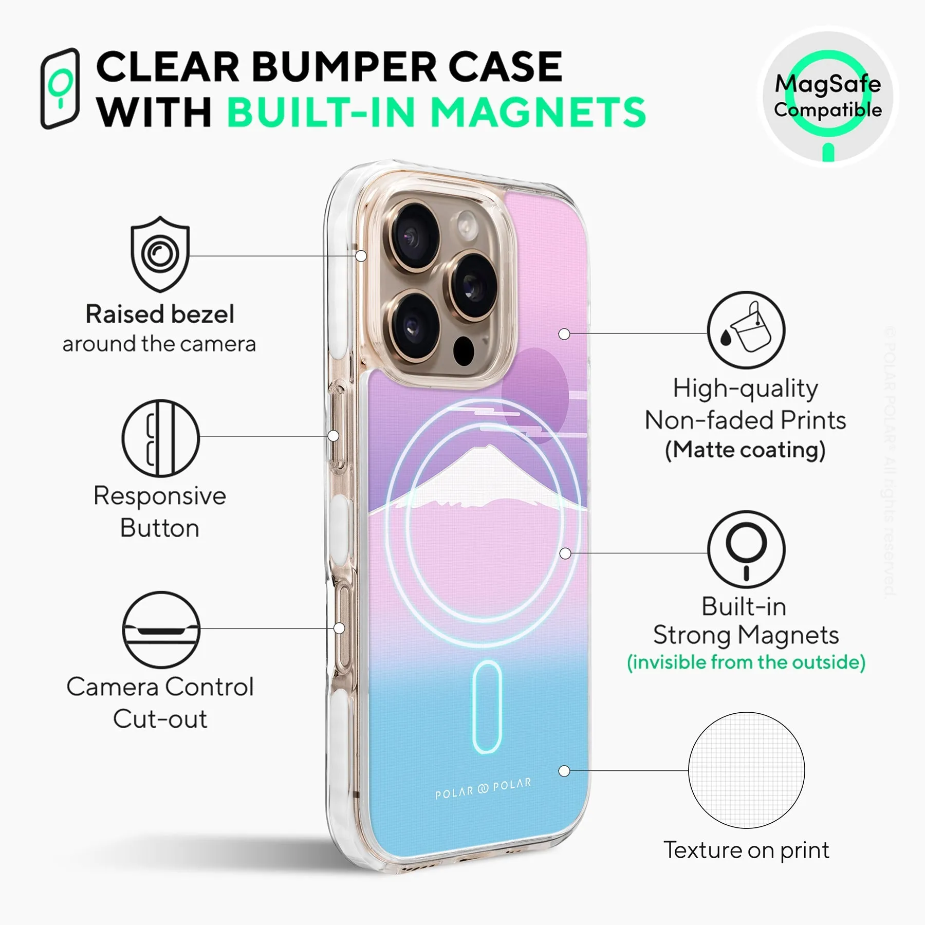 Fujisan Romance - iPhone 16 Pro Clear Bumper MagSafe Case