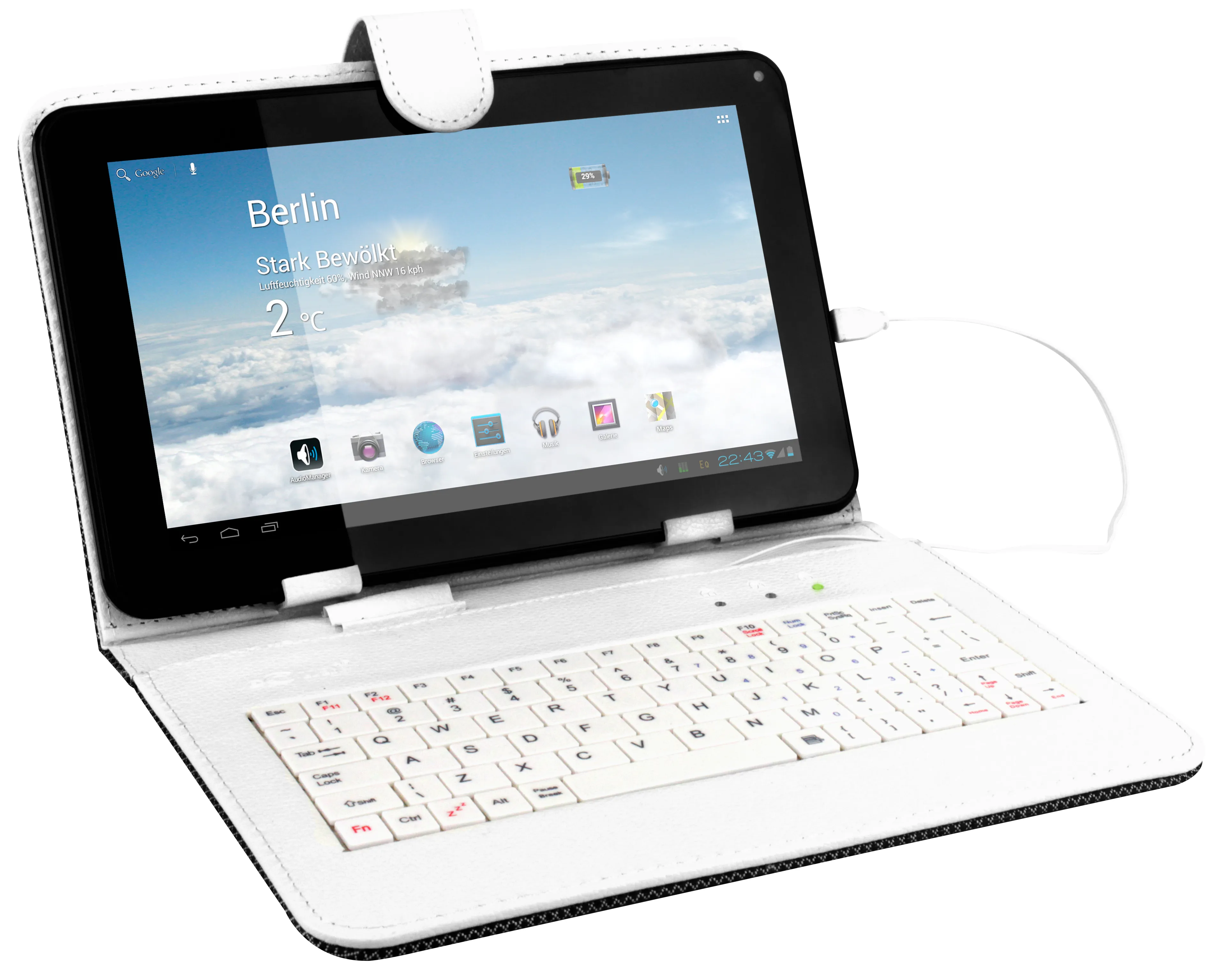 Funda Teclado Para Tablet Boxchip 9 Negro Liso