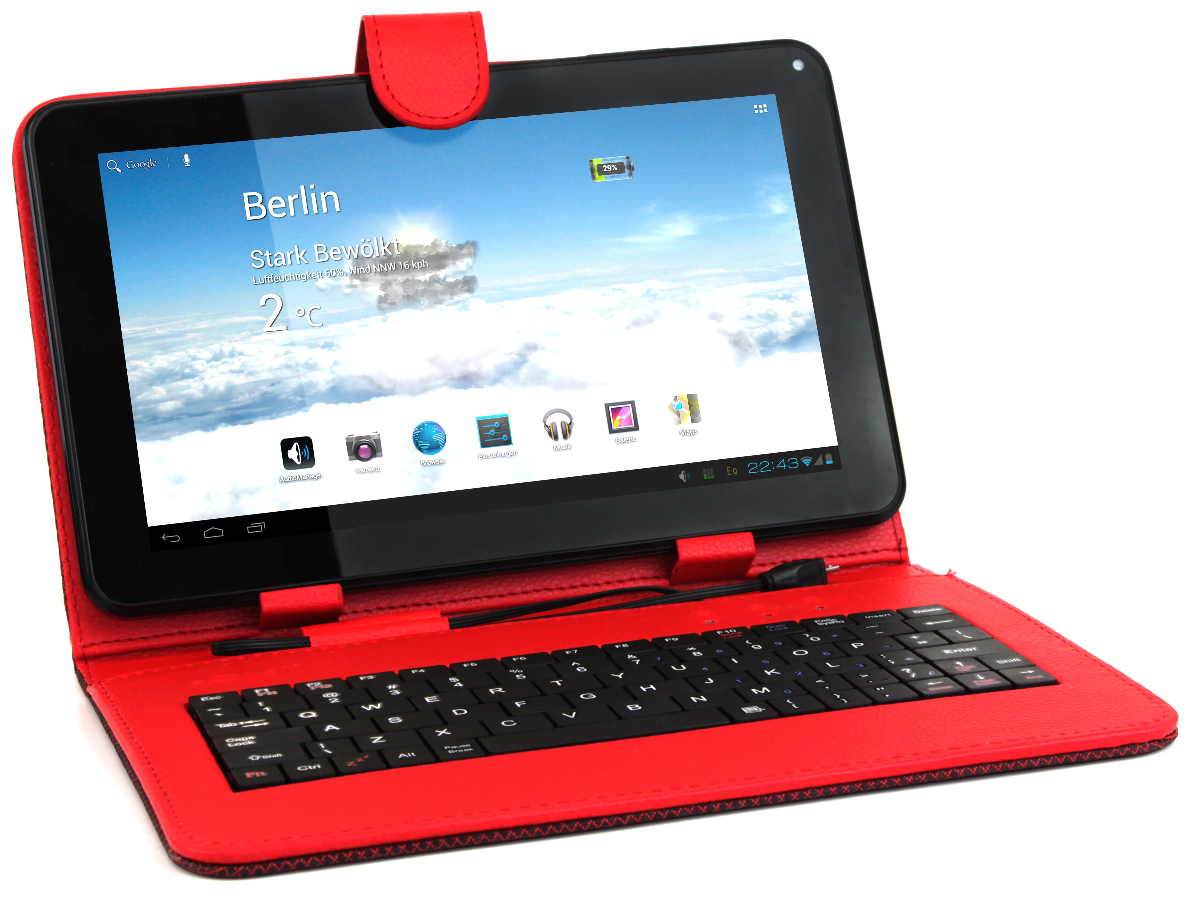 Funda Teclado Para Tablet Boxchip 9 Negro Liso