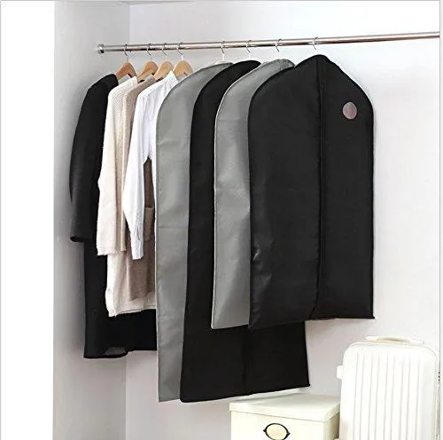 Garment Bags, Suit Bags with Clear Window for Clothes Storage and Travel,Hanging Suit,Uniform,Dance Costumes,Dress and Other Important Garments, 3-Pack（Black, 128CM x 60CM (50.4X 23.6in)