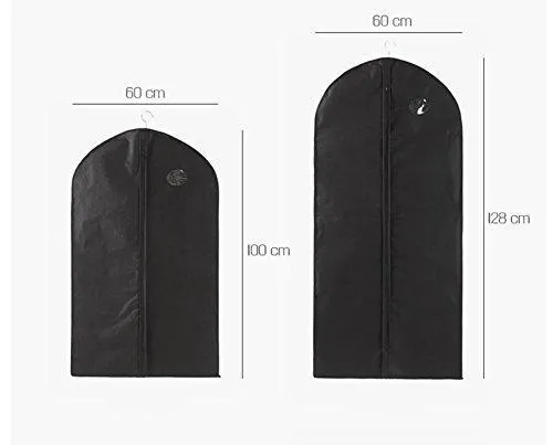 Garment Bags, Suit Bags with Clear Window for Clothes Storage and Travel,Hanging Suit,Uniform,Dance Costumes,Dress and Other Important Garments, 3-Pack（Black, 128CM x 60CM (50.4X 23.6in)