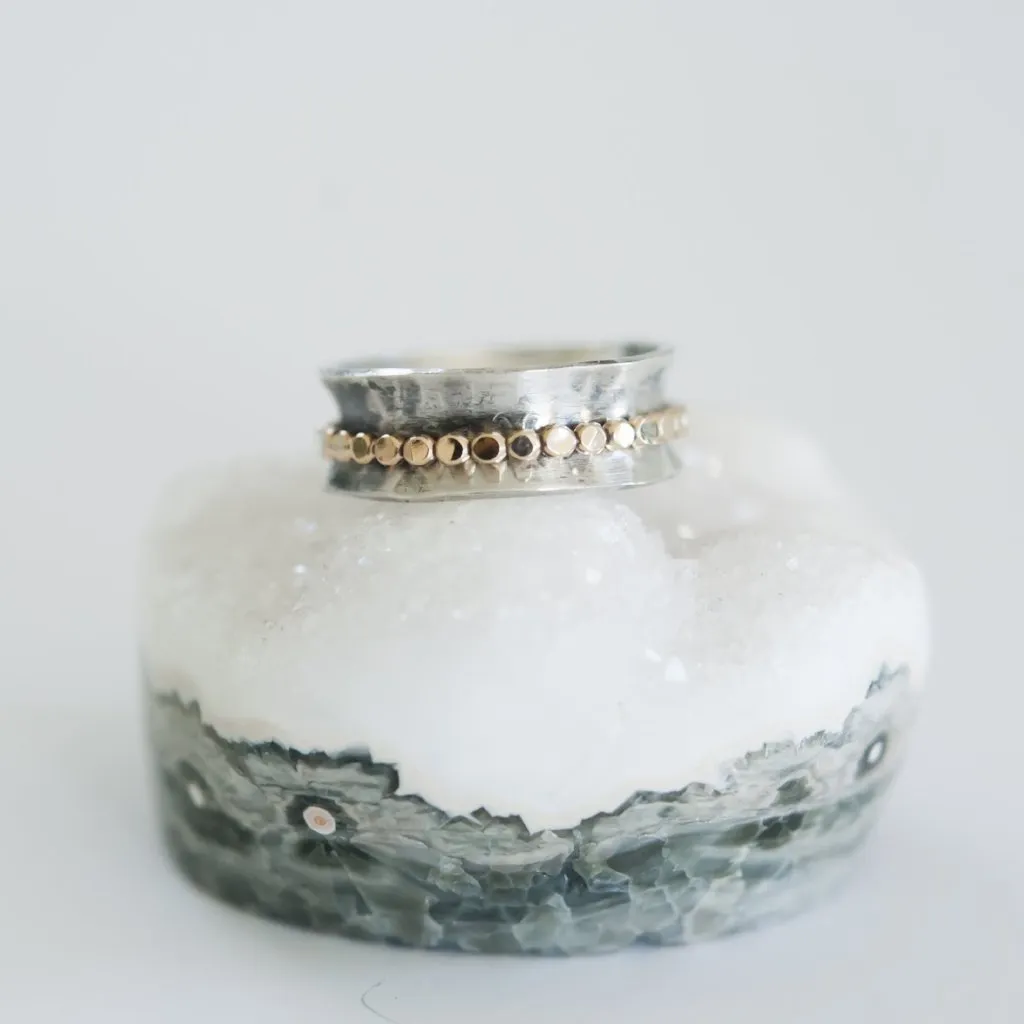 Gold Dotted Spinner Ring