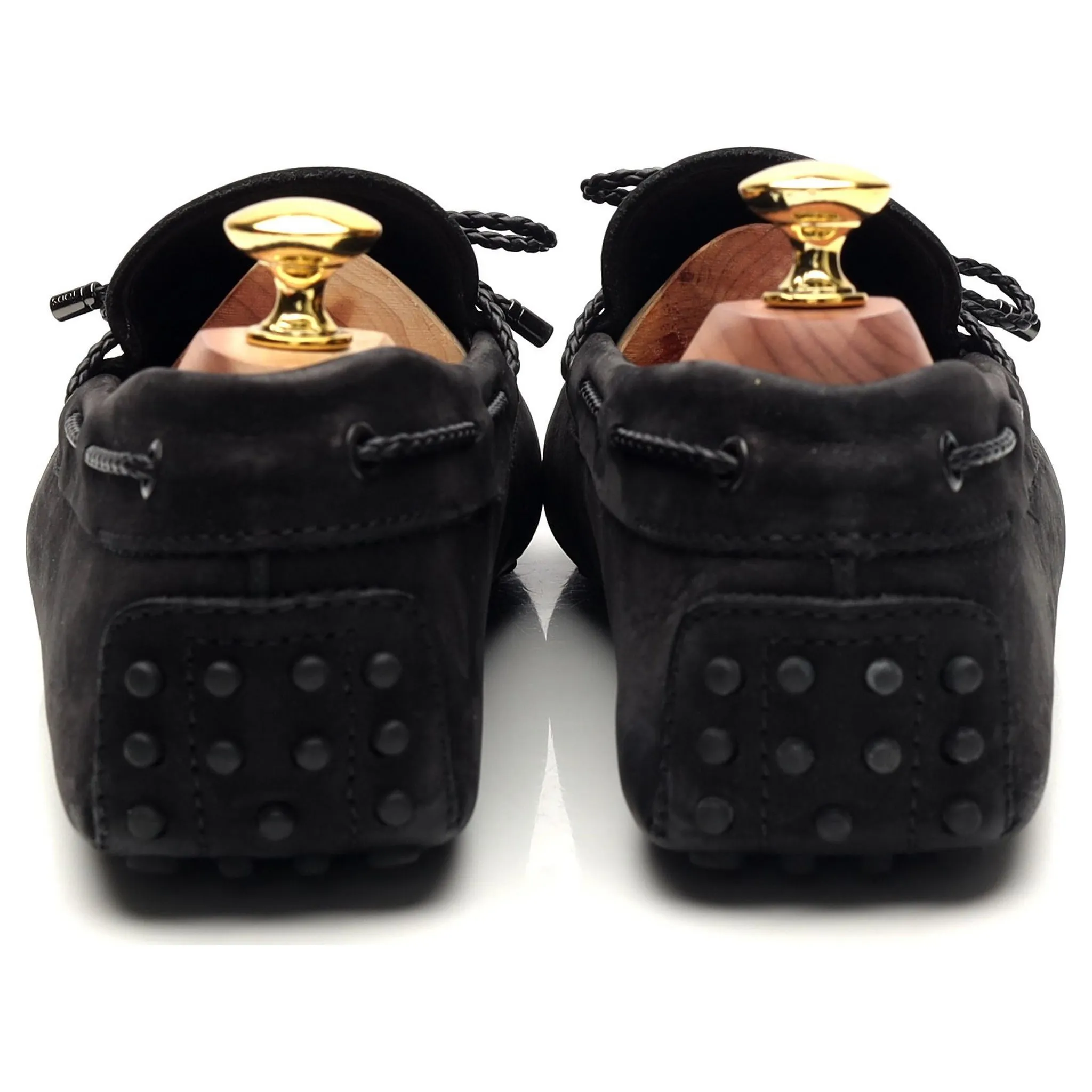 Gommino Black Nubuck Leather Driving Loafers UK 6