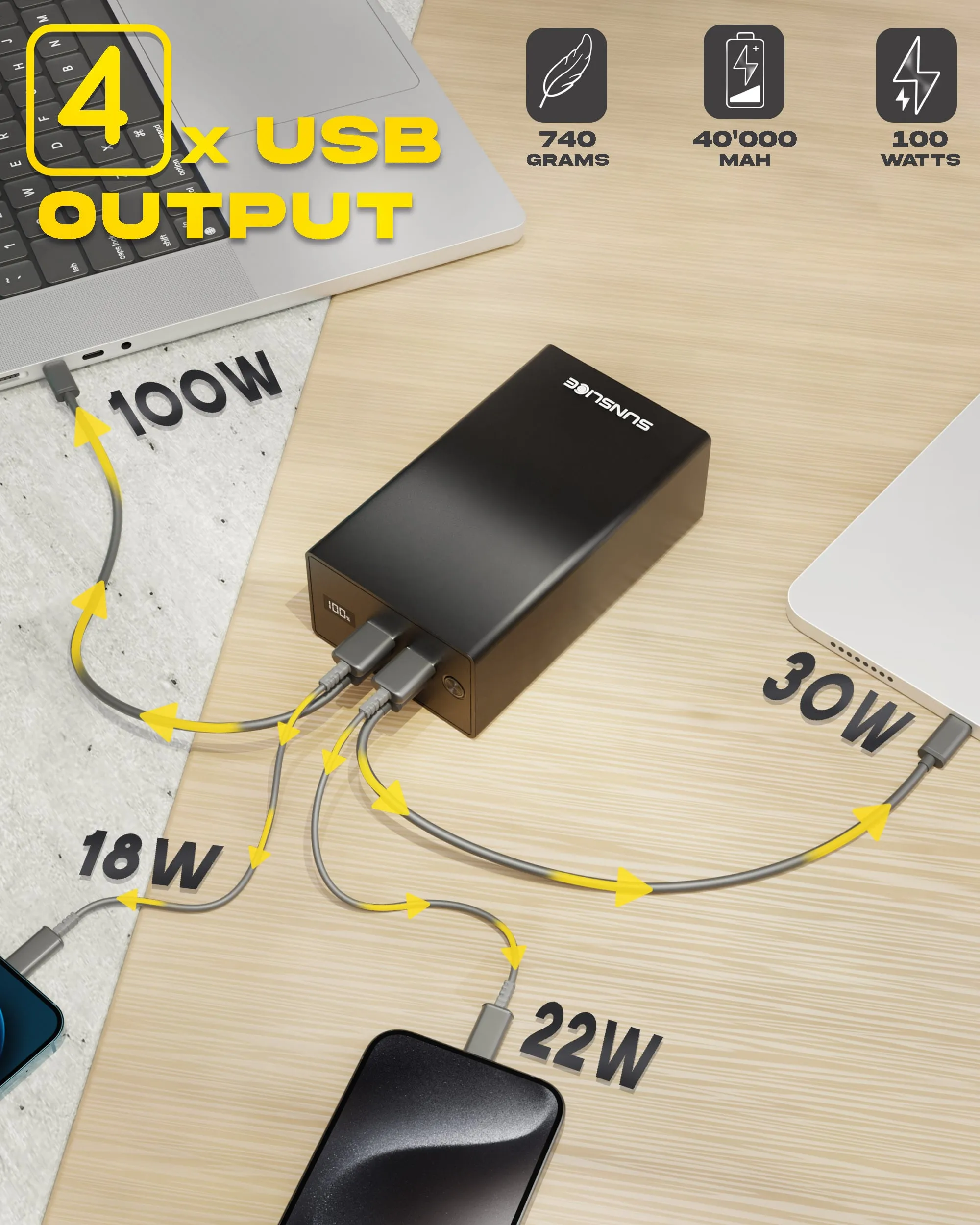 Gravity 40'000 mAh - Powerbank for Laptop