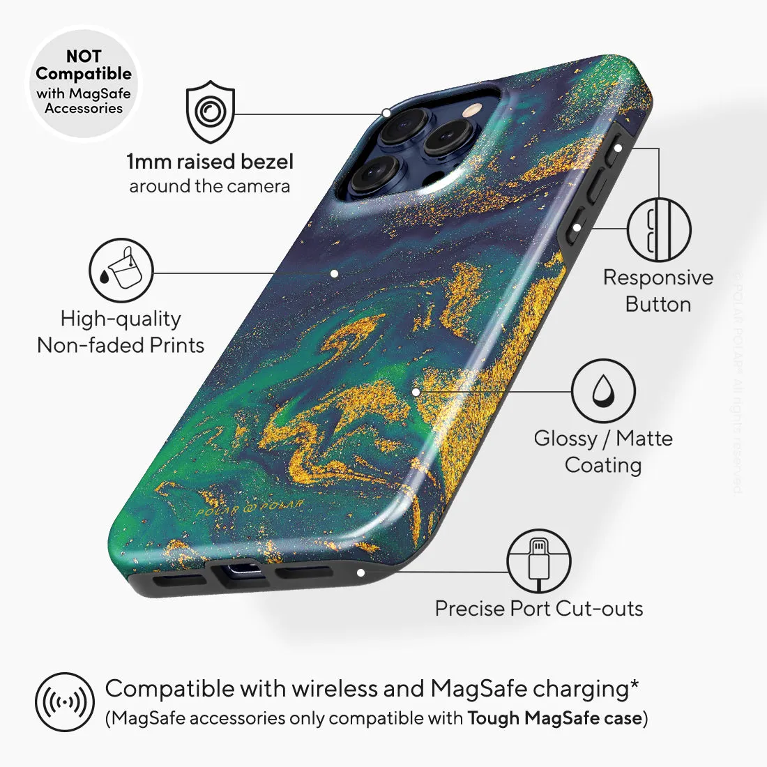 Green Night Quicksand - iPhone 15 Pro Max Case