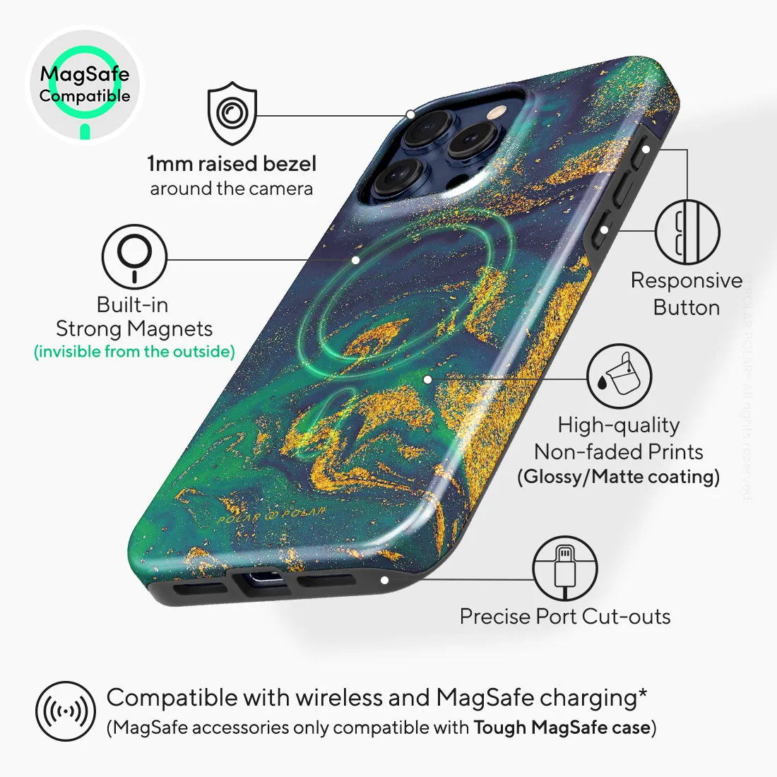 Green Night Quicksand - iPhone 15 Pro Max Case