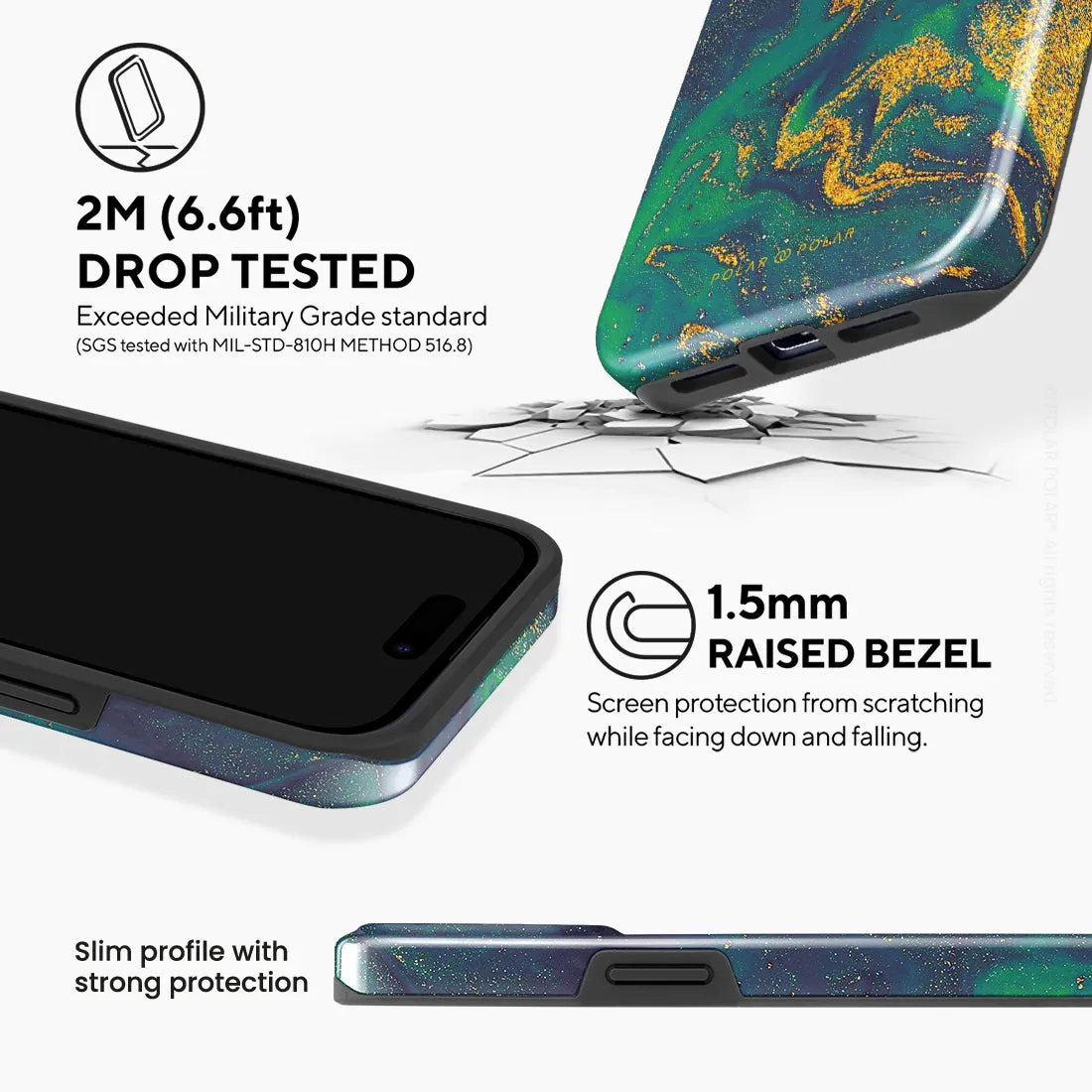 Green Night Quicksand - iPhone 15 Pro Max Case