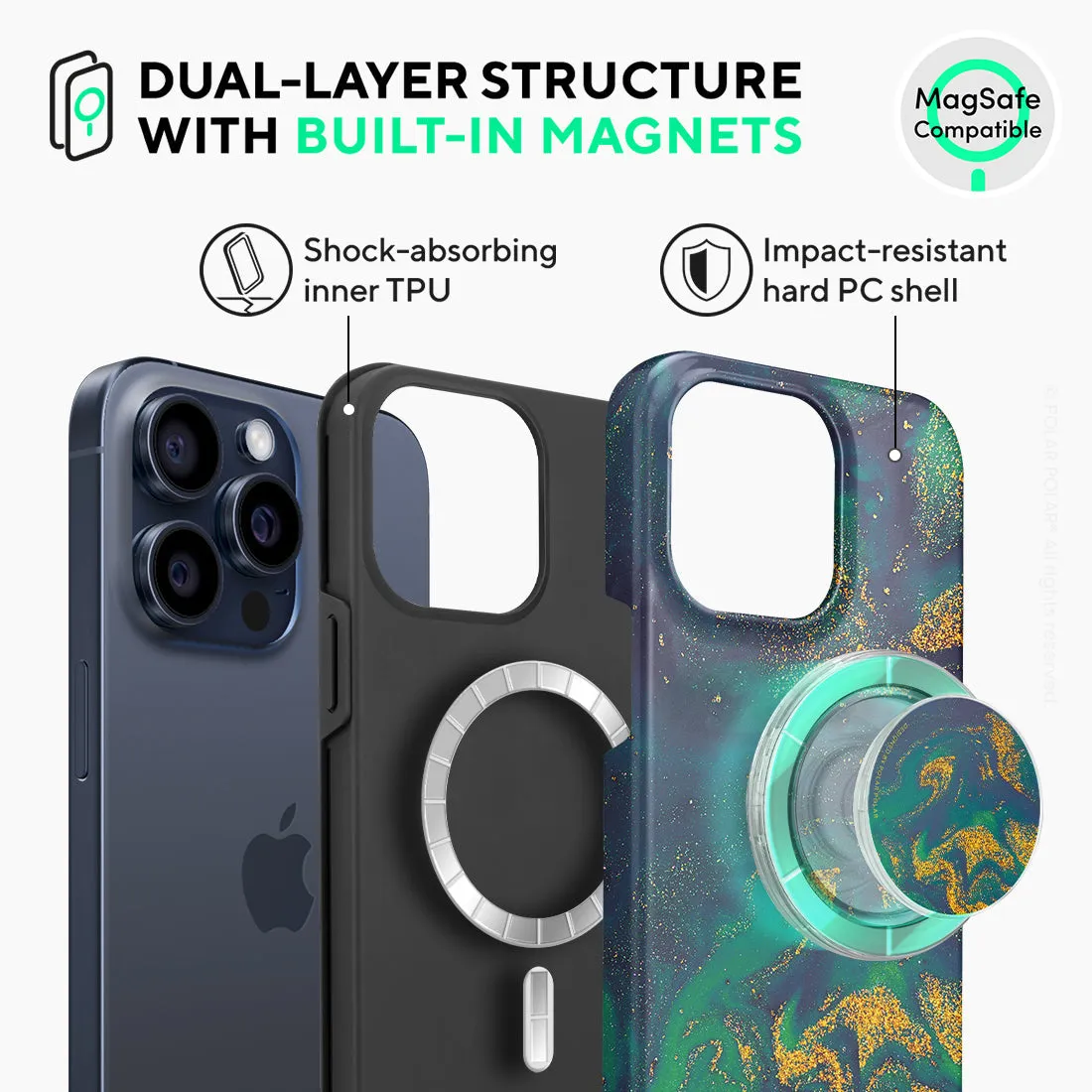 Green Night Quicksand - iPhone 15 Pro Max Case