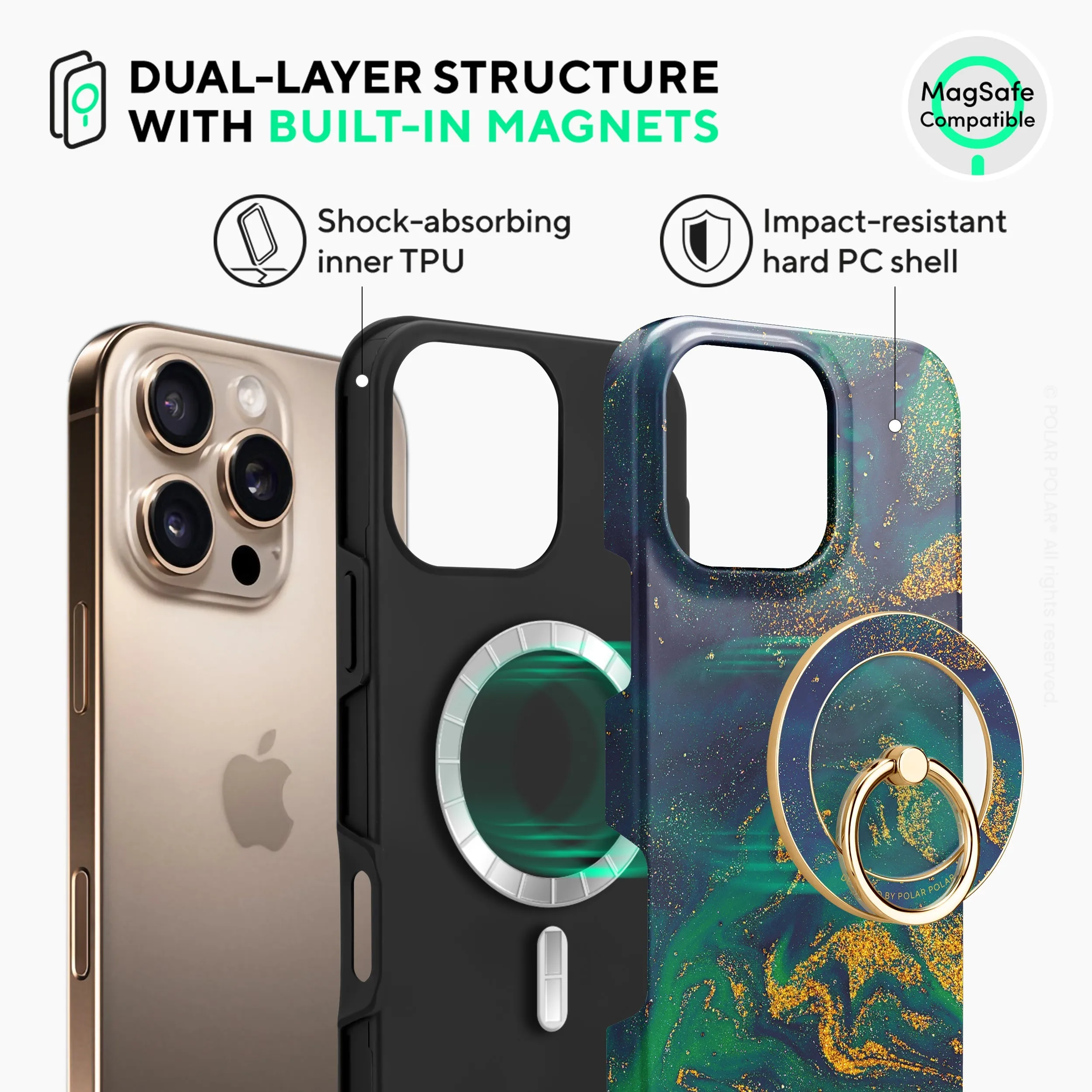 Green Night Quicksand - iPhone 16 Pro Max Case