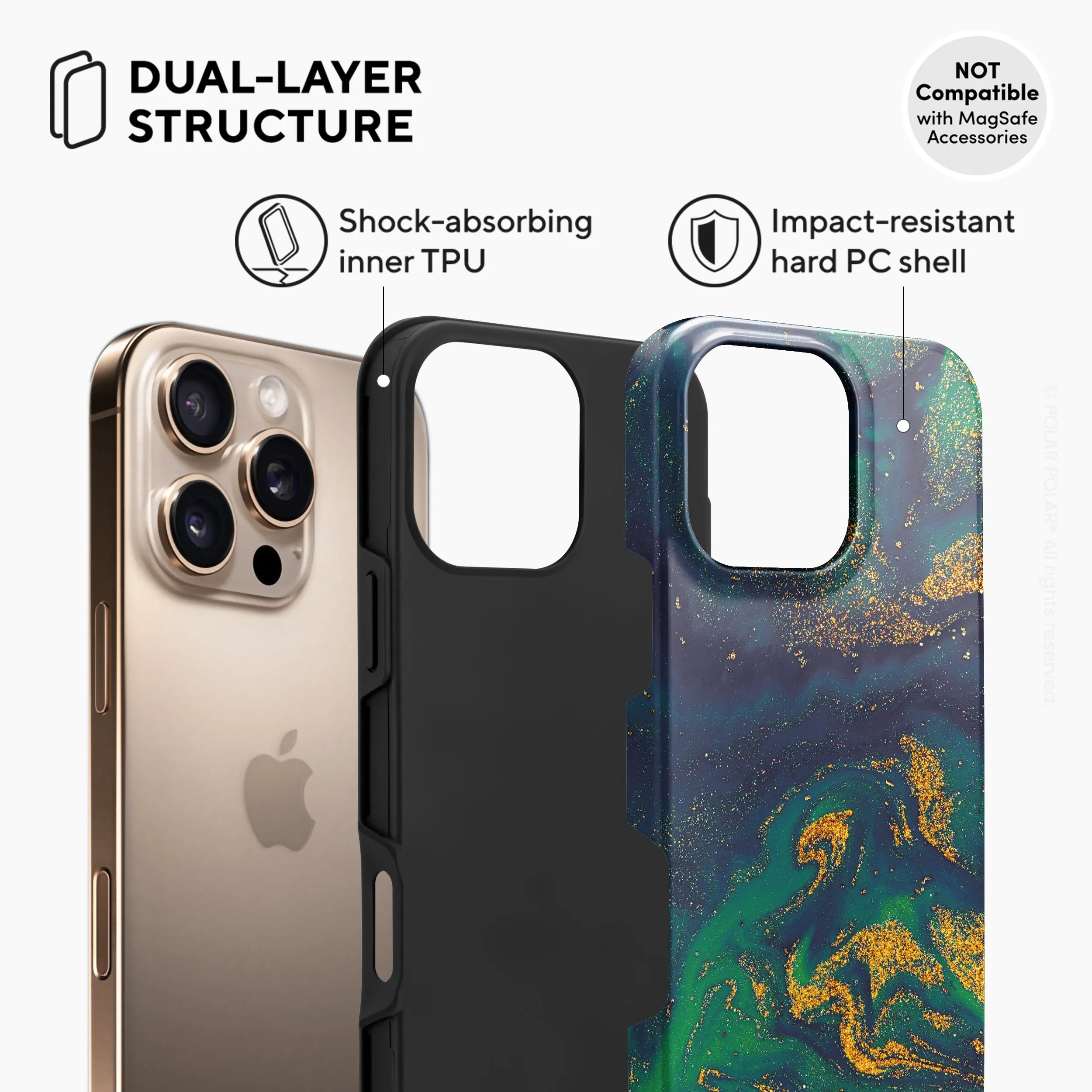 Green Night Quicksand - iPhone 16 Pro Max Case