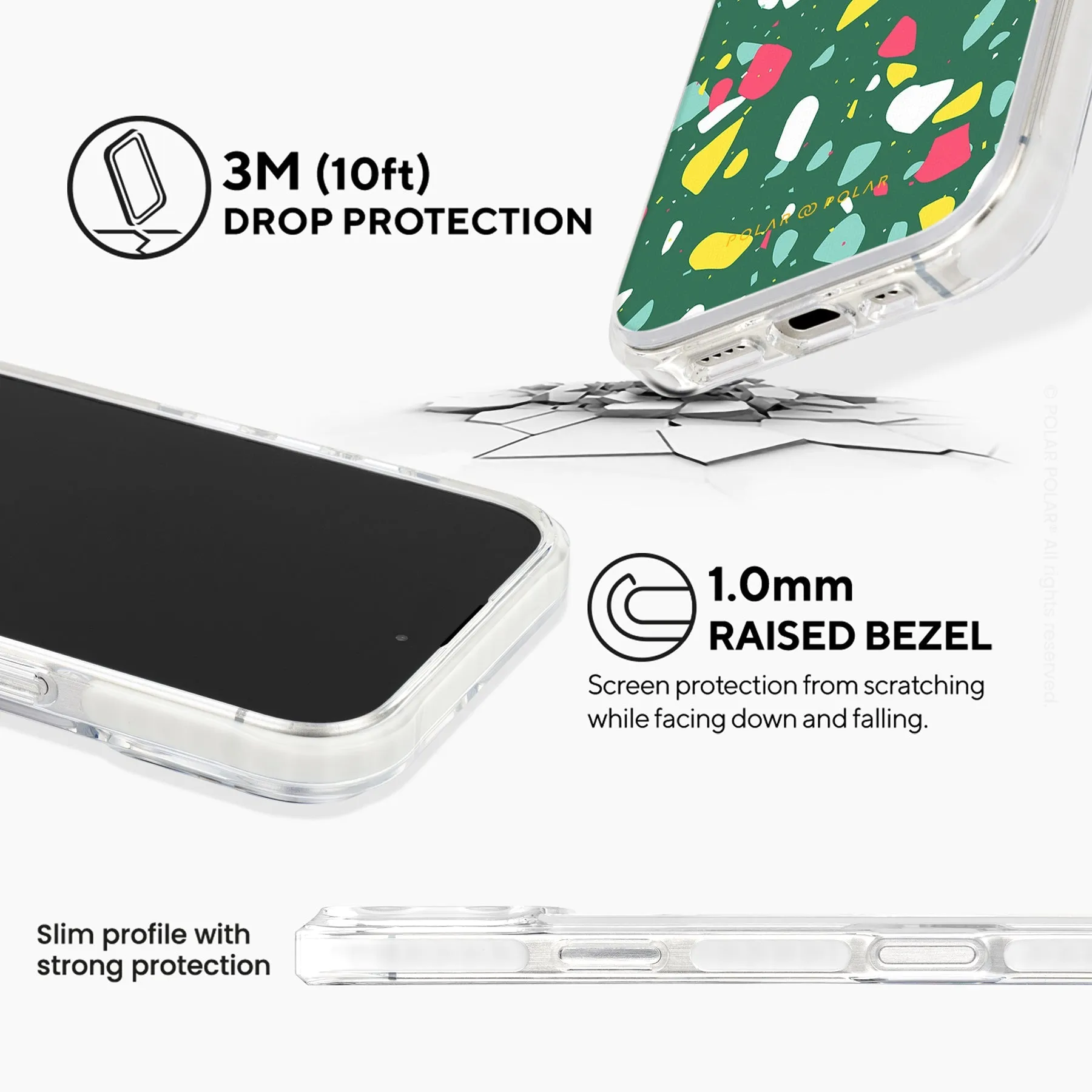 Greenfield Terrazzo - iPhone 16 Pro Clear Bumper MagSafe Case
