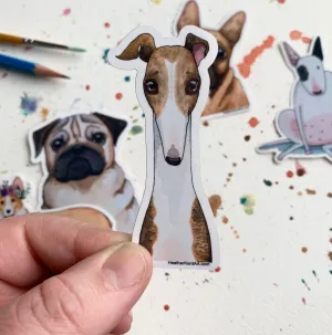 Greyhound Dog Vinyl Stickers, 3 inch, Doggos Sticker, FREE SHIPPING