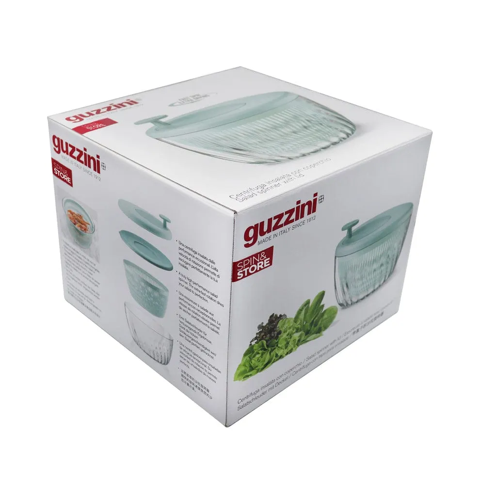 Guzzini Preparation Salad Spinner With Lid 26cm Spin & Store Matt Blue GZ170900134