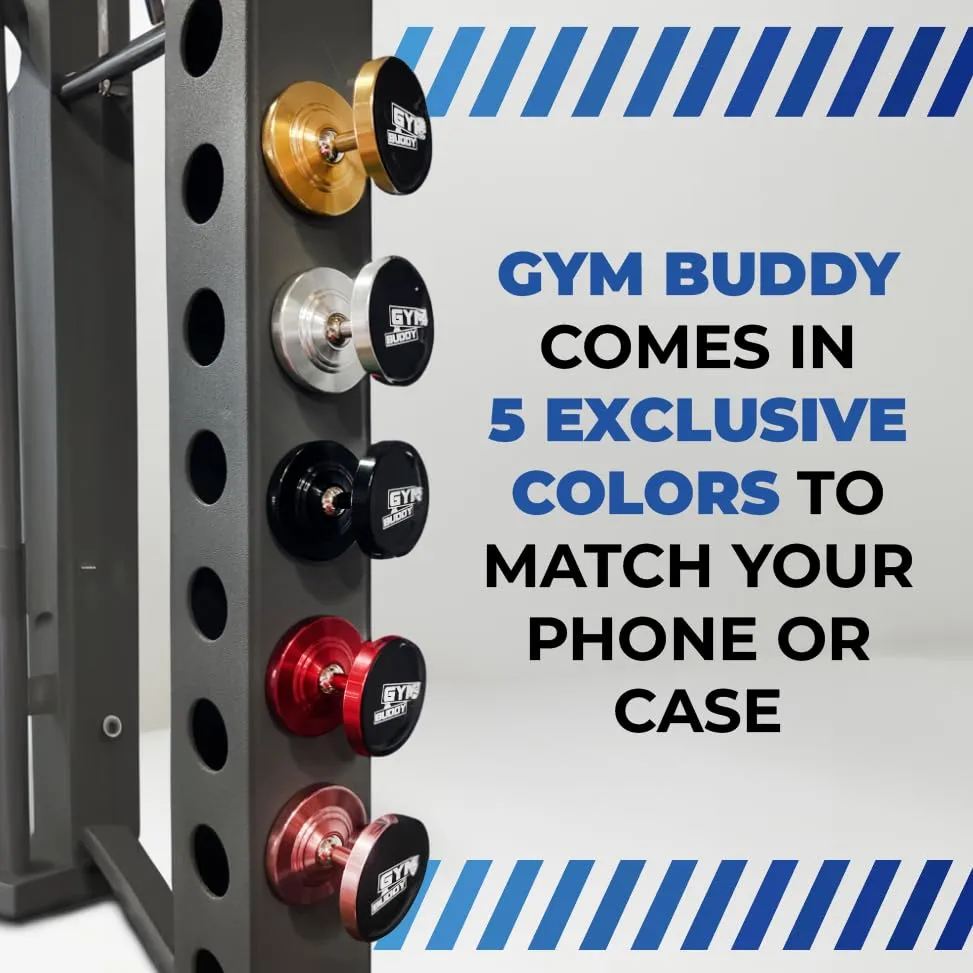 Gym Buddy Magnetic Phone Mount - Easy to Use Magnetic Phone Holder - Magnetic Mount with Magnetic Phone Grip - Gym Magnetic Phone Holder with Double Sided Magnet for All Types of Phone - Pink