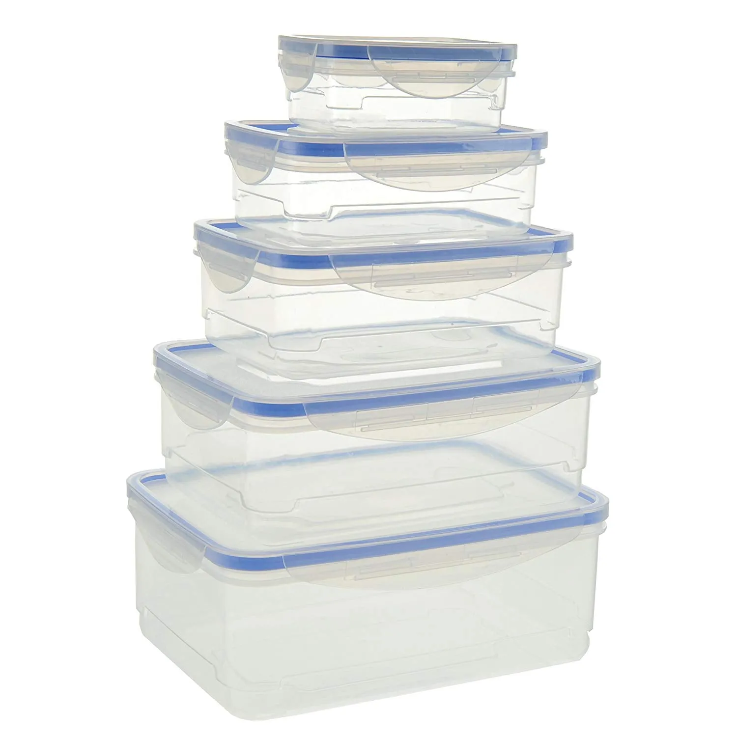 Handi-Ware Value Food Container Storage Set - 10-Piece Set with Clip Lock Lids - BPA-Free, Non-Toxic, Dishwasher-Safe, Microwave-Safe - Airtight, Stackable, & Leakproof - by Unity
