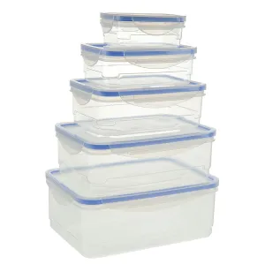 Handi-Ware Value Food Container Storage Set - 10-Piece Set with Clip Lock Lids - BPA-Free, Non-Toxic, Dishwasher-Safe, Microwave-Safe - Airtight, Stackable, & Leakproof - by Unity