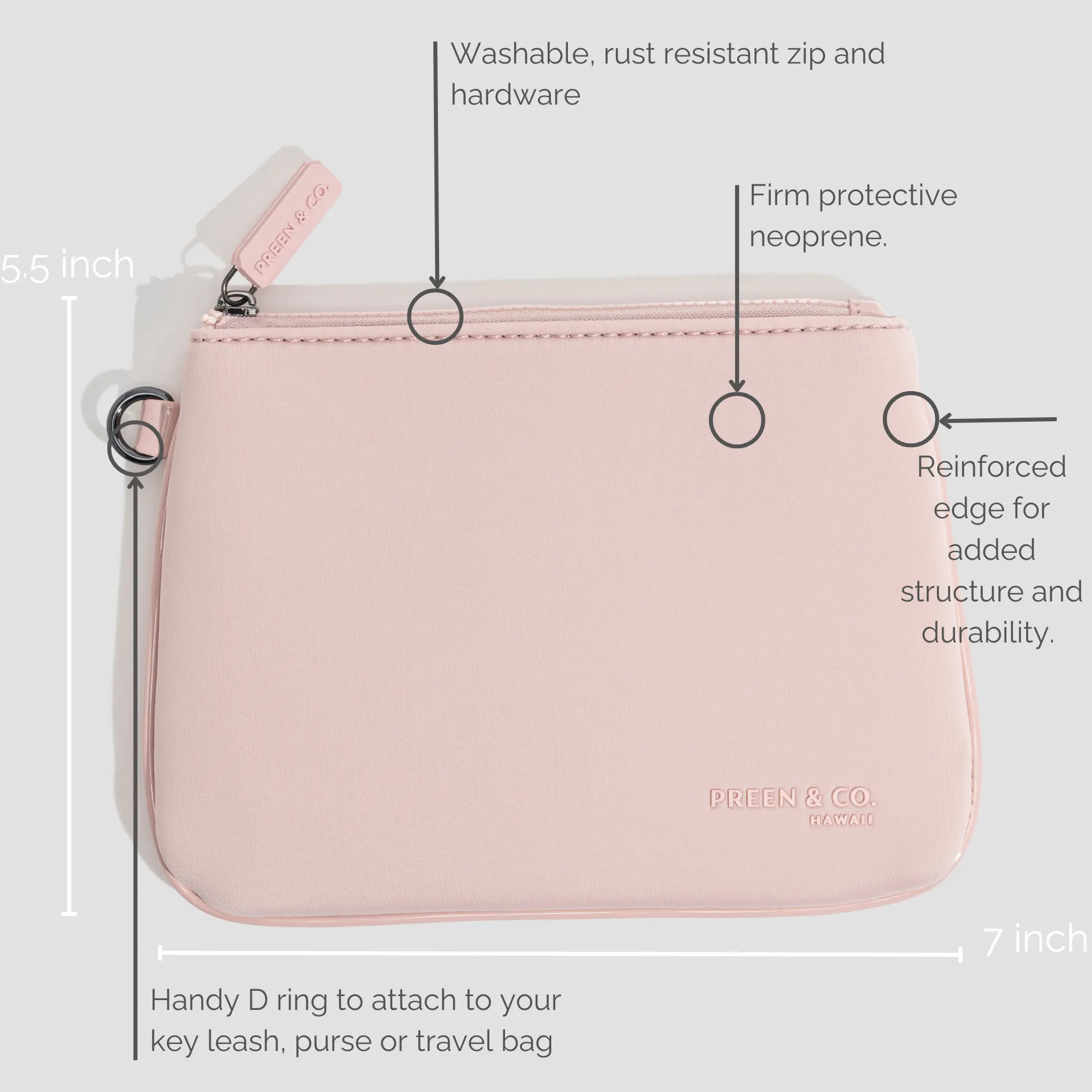 Heat Resistant Makeup Pouch (Nude Pink)