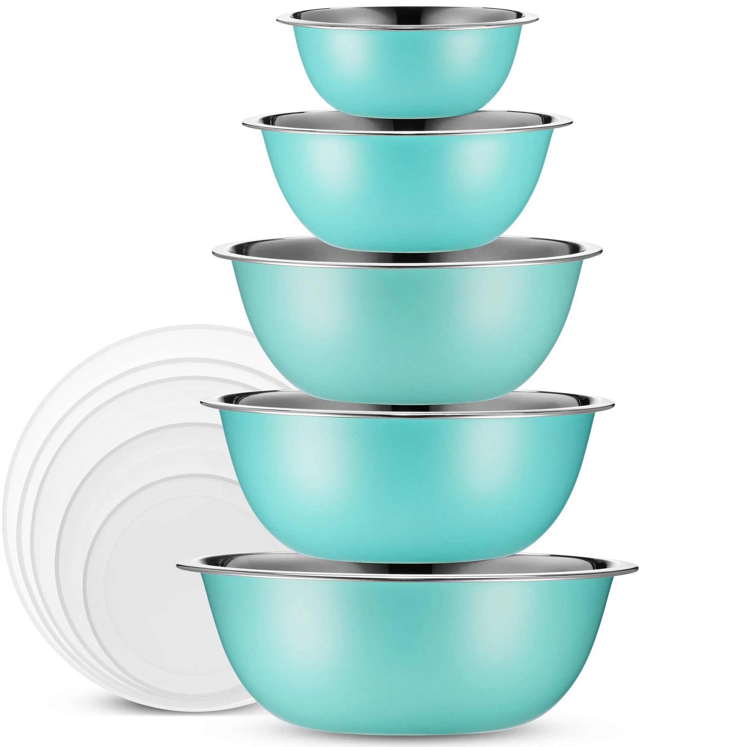 Heavy Duty Meal Prep Stainless Steel Mixing Bowls Set with Lids