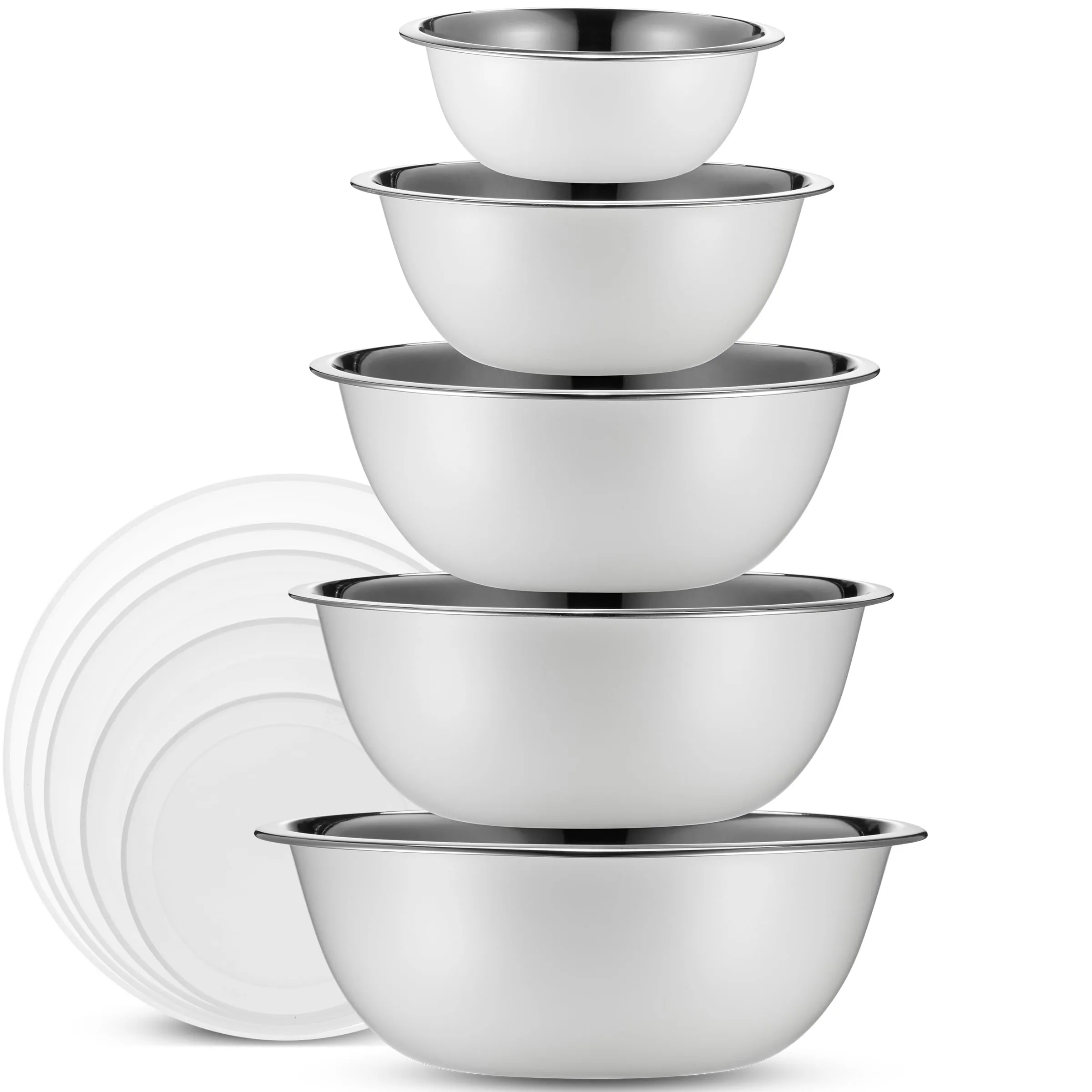 Heavy Duty Meal Prep Stainless Steel Mixing Bowls Set with Lids