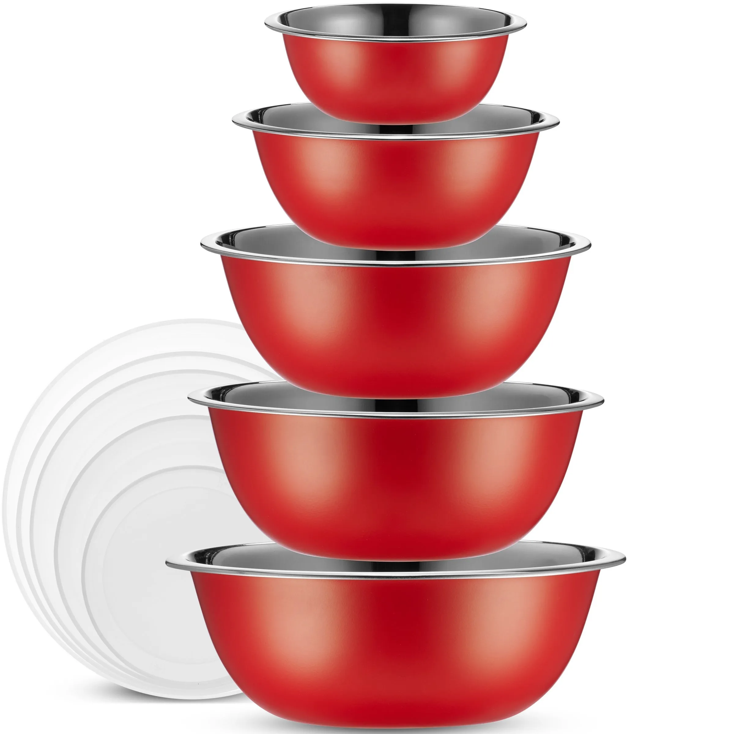 Heavy Duty Meal Prep Stainless Steel Mixing Bowls Set with Lids
