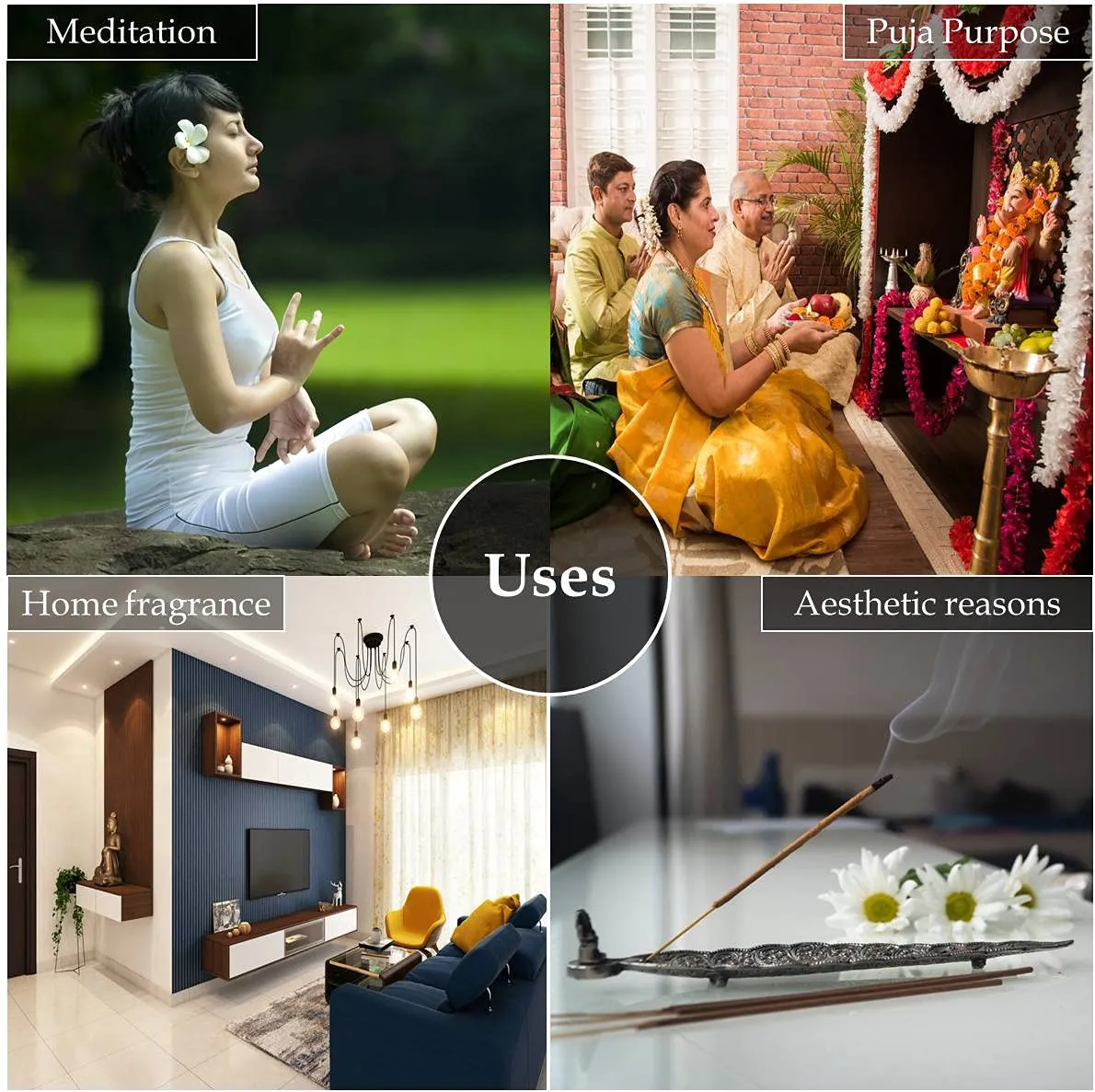 HEM Citronella Long Garden Incense Sticks - Pack of 6 (10 Sticks Each)