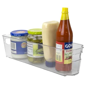 Home Basics Clear Plastic Storage Fridge Bin with Handles (Small)