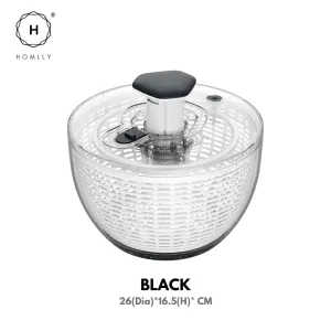 Homlly Press Pump 3 in 1 Multi-Use Vegetable Fruit Salad Spinner Dryer Serve Bowl