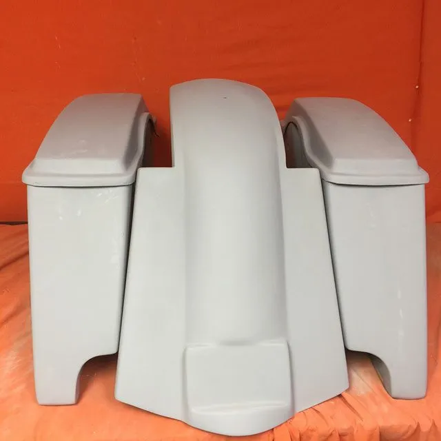 Honda Shadow Sabre 1100 6" Extended Saddlebags Bags   Rear Fender Dual Cut Out   Lids