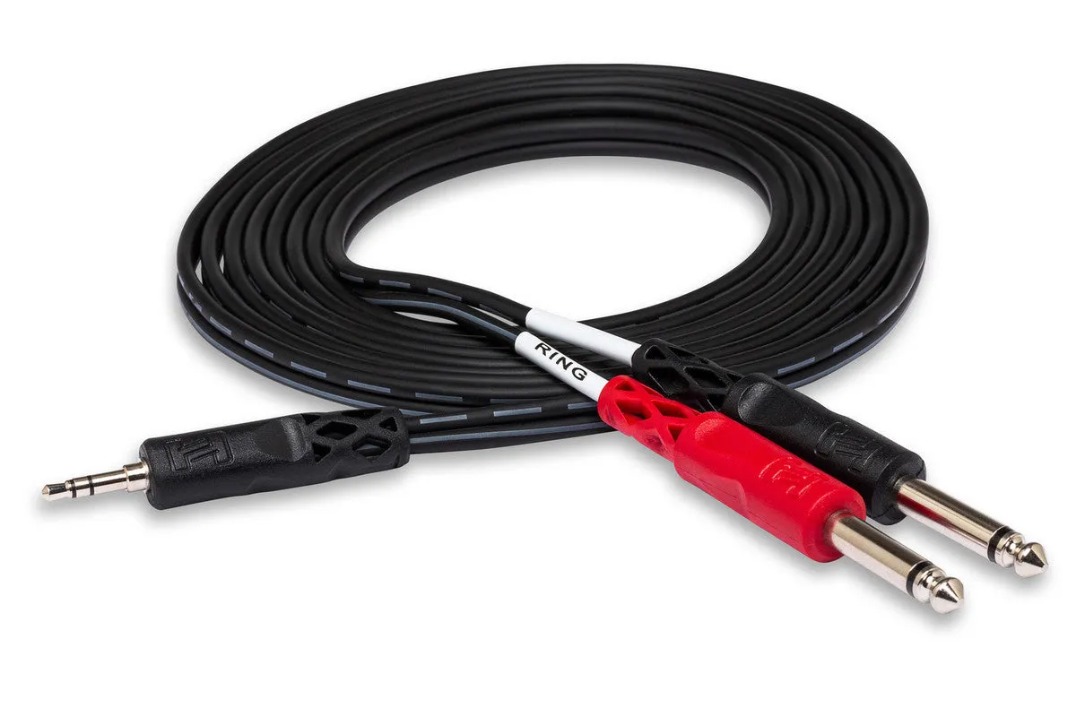 HOSA CMP-159 10' Stereo Breakout, 3.5 Mm TRS To Dual 1/4 In TS