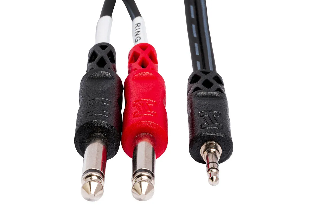 HOSA CMP-159 10' Stereo Breakout, 3.5 Mm TRS To Dual 1/4 In TS