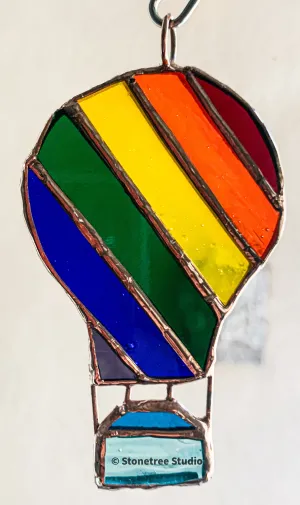 Hot Air Balloon Stained Glass Suncatcher