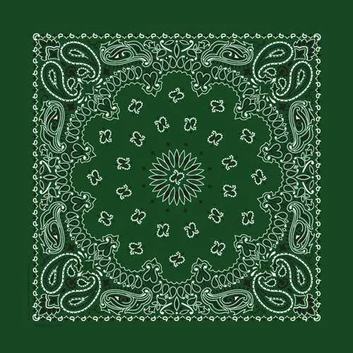 Hunter Green Classic Paisley Bandana