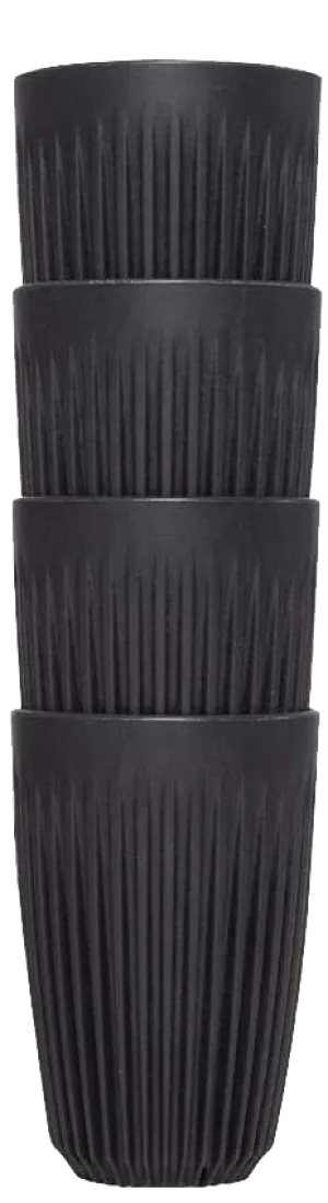 HUSKEE Cups 4 pack of 12oz without lid Charcoal