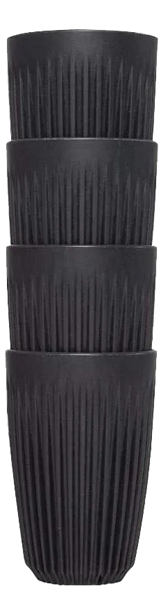 HUSKEE Cups 4 pack of 12oz without lid Charcoal
