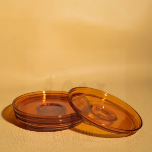 HUSKEE Cups 4 pack of Universal Saucers (For all Cups Except 3oz)  Amber