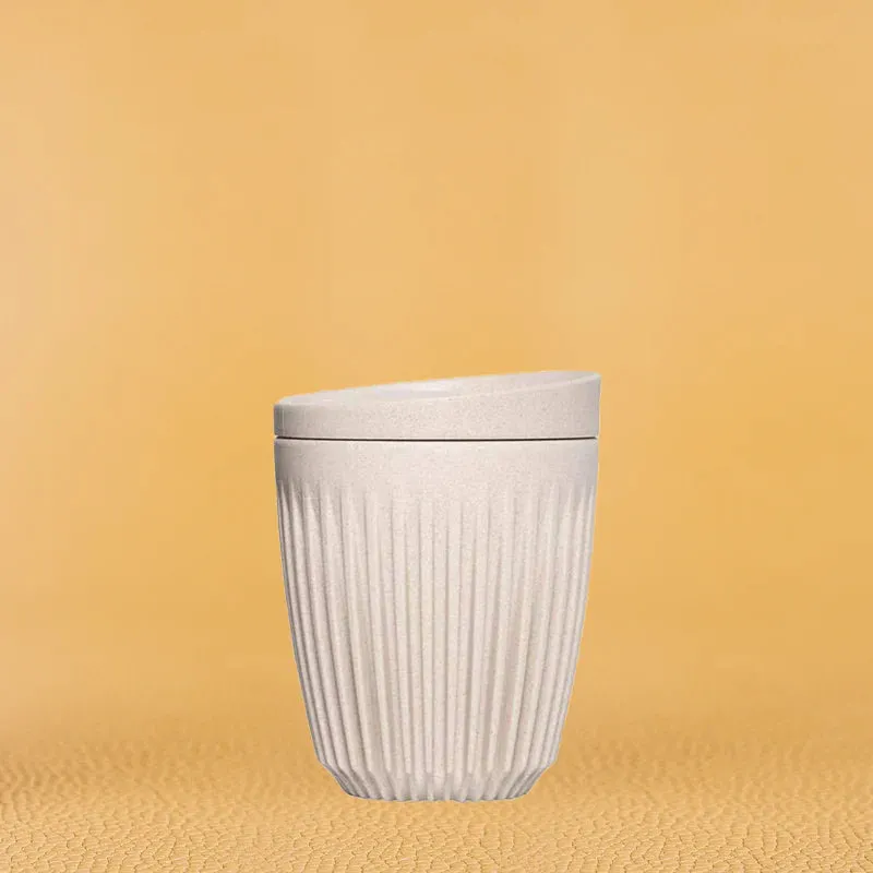 HUSKEE Cups 8oz with lid Natural
