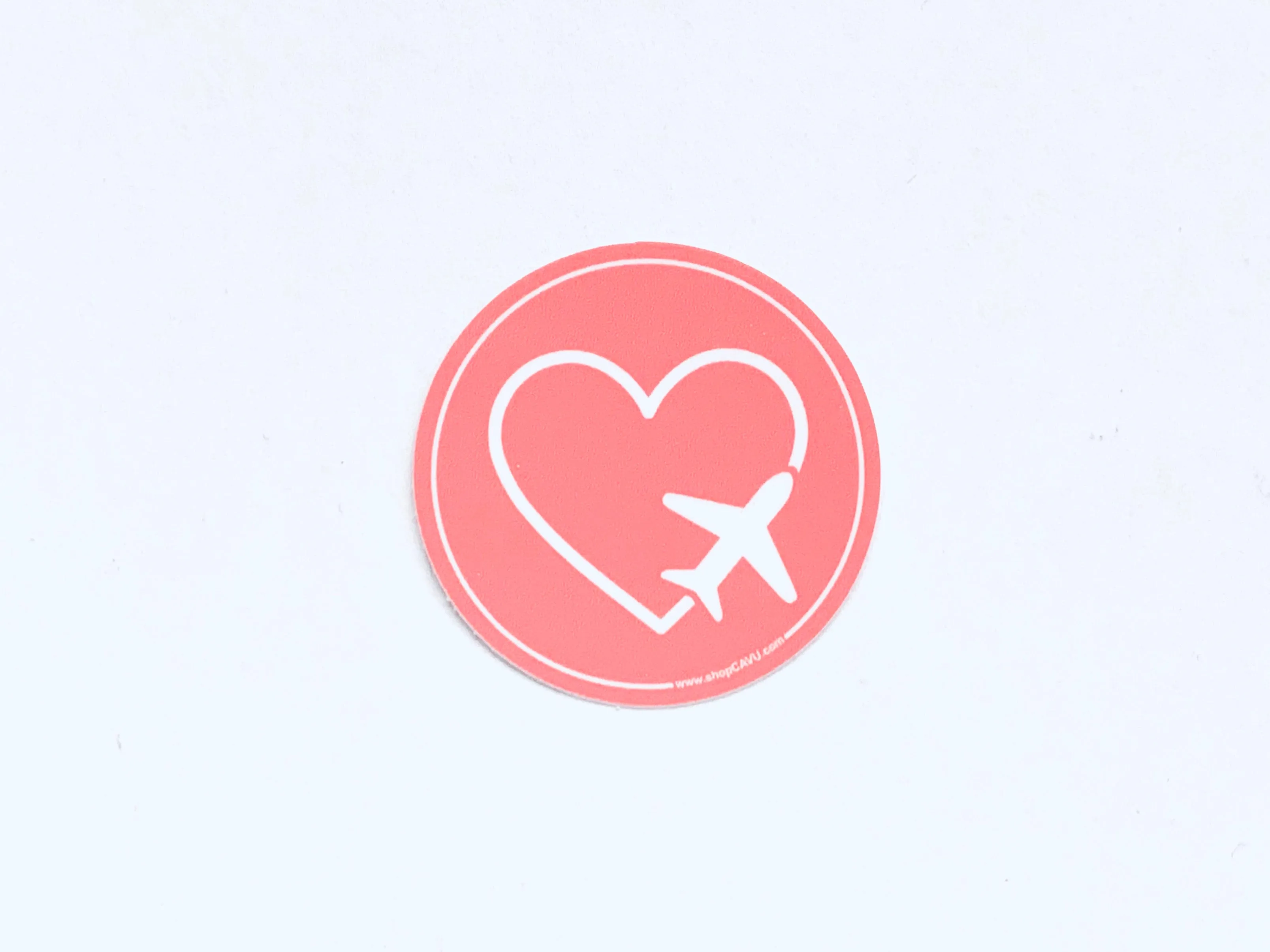 I Heart Airplanes 2" Coral Pink Sticker / Decal