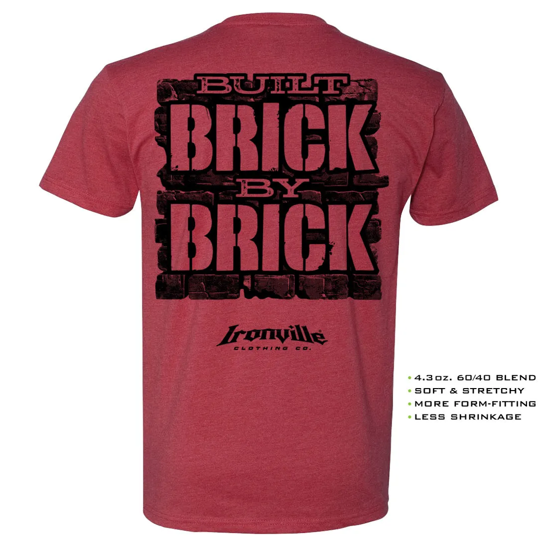 Ironville BRICK BY BRICK Soft-Blend Gym T-shirt