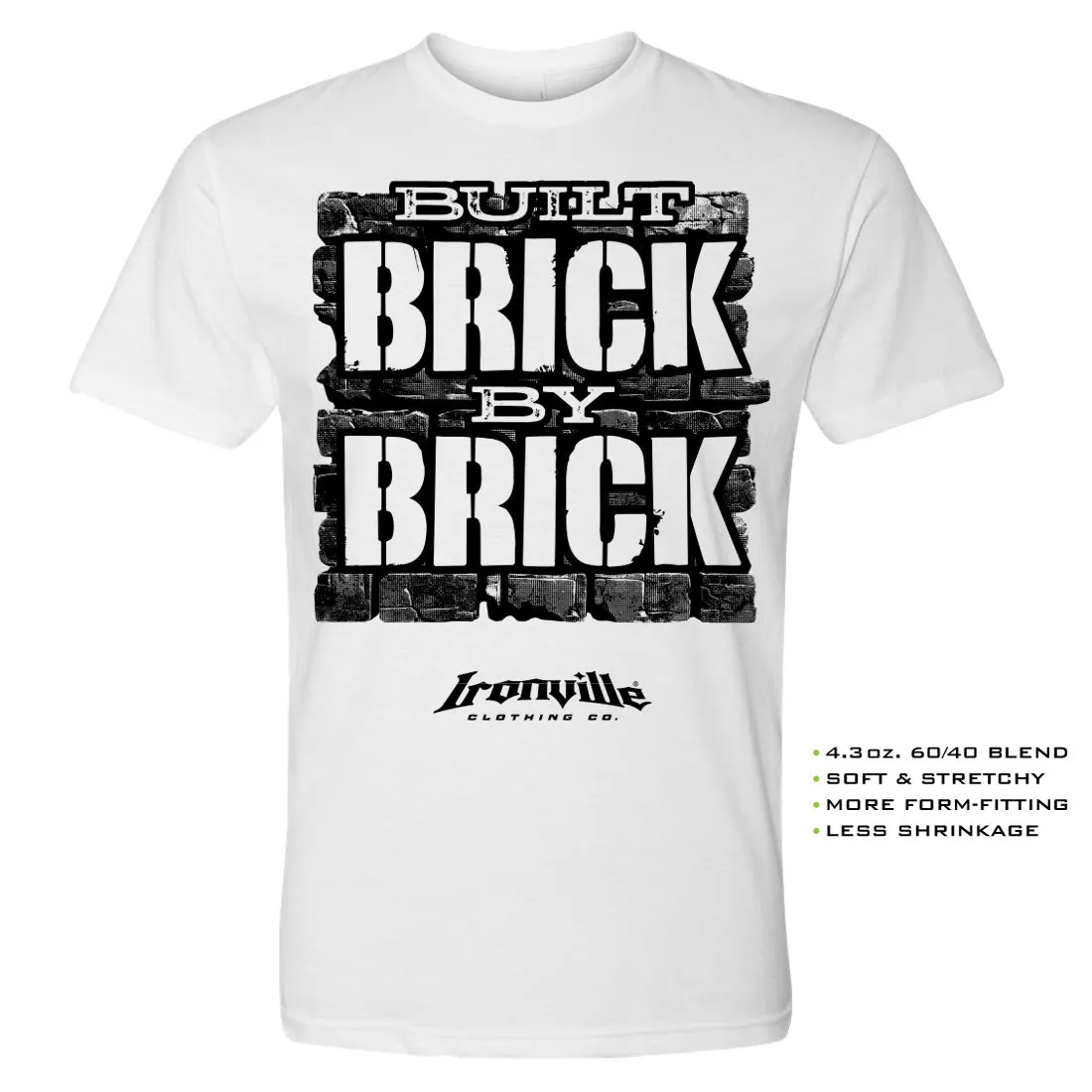 Ironville BRICK BY BRICK Soft-Blend Gym T-shirt