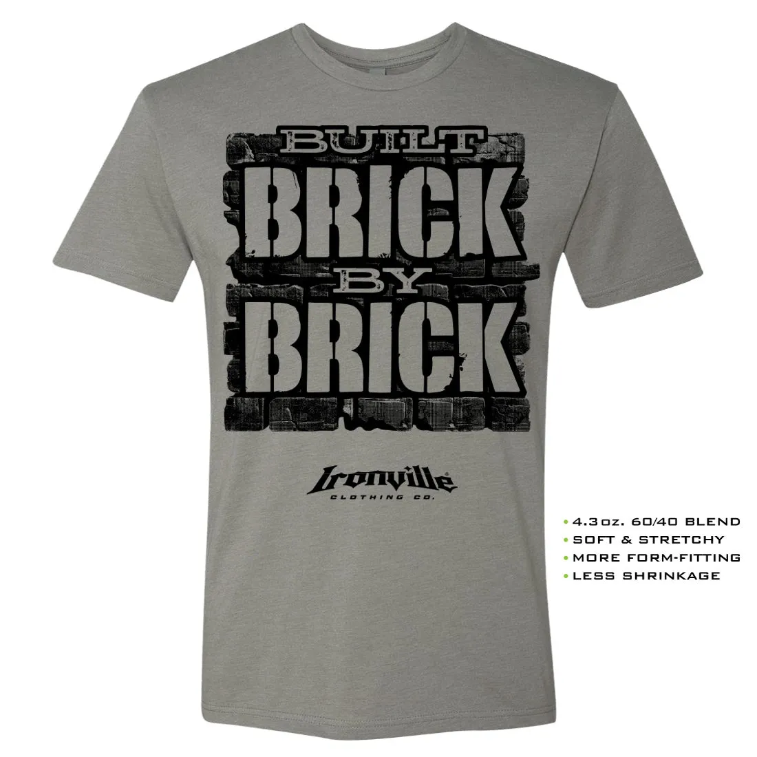 Ironville BRICK BY BRICK Soft-Blend Gym T-shirt