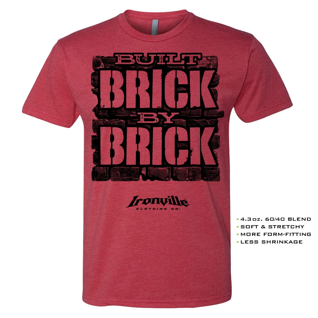 Ironville BRICK BY BRICK Soft-Blend Gym T-shirt
